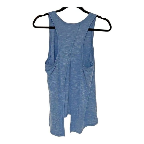 GAP Fit Sleeveless Workout Athletic Tank Top Flyaway Back Space Dye Blue S - Picture 2 of 4